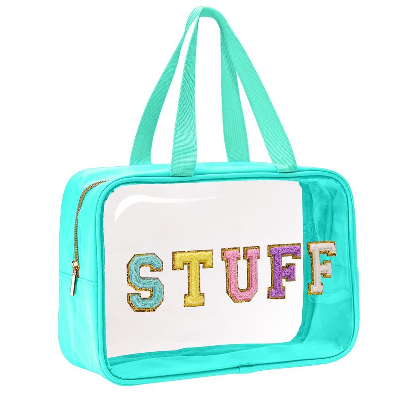 Yowivon Clear Beach Makeup Bag Big Travel Skincare Toiletry Bag Snack Bag Transparent Waterproof Large Cosmetic Sunscreen Bag Stadium Bags Stuff Bag for Women
