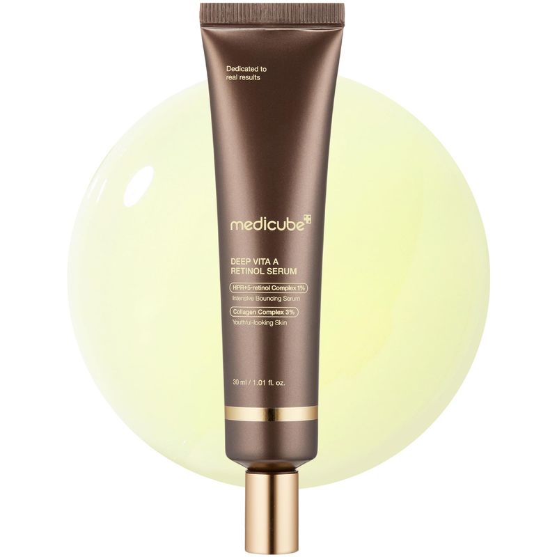 Medicube Deep Reviving Bakuchiol Retinol Facial Serum - Anti-Aging 4th Gen Retinol &amp; Bakuchiol - Targets Fine Lines, Uneven Skin Tone, Blemish Scars - Korean Skin Care, Low Irritant, 1.69 oz