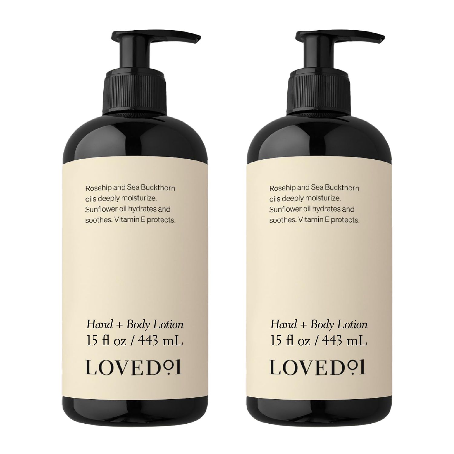 Loved01 Hand &amp; Body Lotion, John Legend Skincare, Fragrance-Free, Daily Lightweight Cream, Formulated with Shea Butter &amp; Sunflower Oils, 2-Pack (15 oz each)