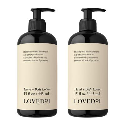 Loved01 Hand &amp; Body Lotion, John Legend Skincare, Fragrance-Free, Daily Lightweight Cream, Formulated with Shea Butter &amp; Sunflower Oils, 2-Pack (15 oz each)