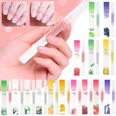 Yimart 4pcs 15 Smell Nail Nutritional Oil Pen Liquid,Nail Cuticle Oil Pen,Nail Oil,Anti-barb Nail Edge Nutritional Oil, Finger Edge Oil,Female Nail Care Tool (Apple, 2ML)