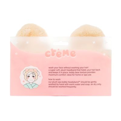 The Crme Shop Boba Bears 3D Teddy Headyband | Spa Headband | Headband for Washing Face | Skincare Headbands | Headbands for Women (Milk Tea Cloud)