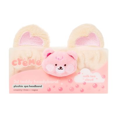 The Crme Shop Boba Bears 3D Teddy Headyband | Spa Headband | Headband for Washing Face | Skincare Headbands | Headbands for Women (Milk Tea Cloud)