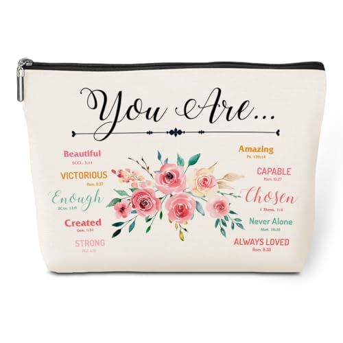 Religious Gifts for Women, Christian Gifts, Inspirational Bible Verse Scripture Gifts Graduation Birthday Gifts Makeup Bag Cosmetic Bag for Women Prayers Best Friend Grandma Mom Girl Mothers Day