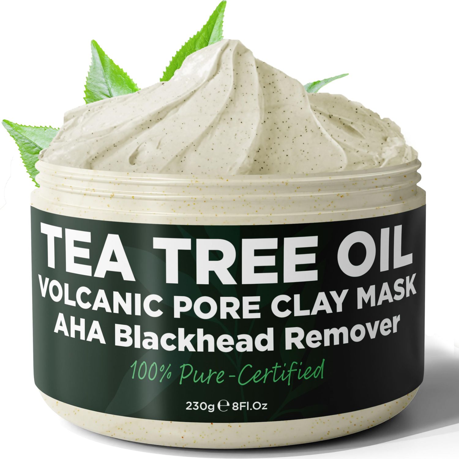 Terramed Just Think Comfort Pore Cleansing Mask - Blackhead Remover Clay Mask - Pore Minimizer for Face with Volcanic Ash &amp; AHA - Itching, Burning, Redness Relief - Detoxifies and Refines Skin