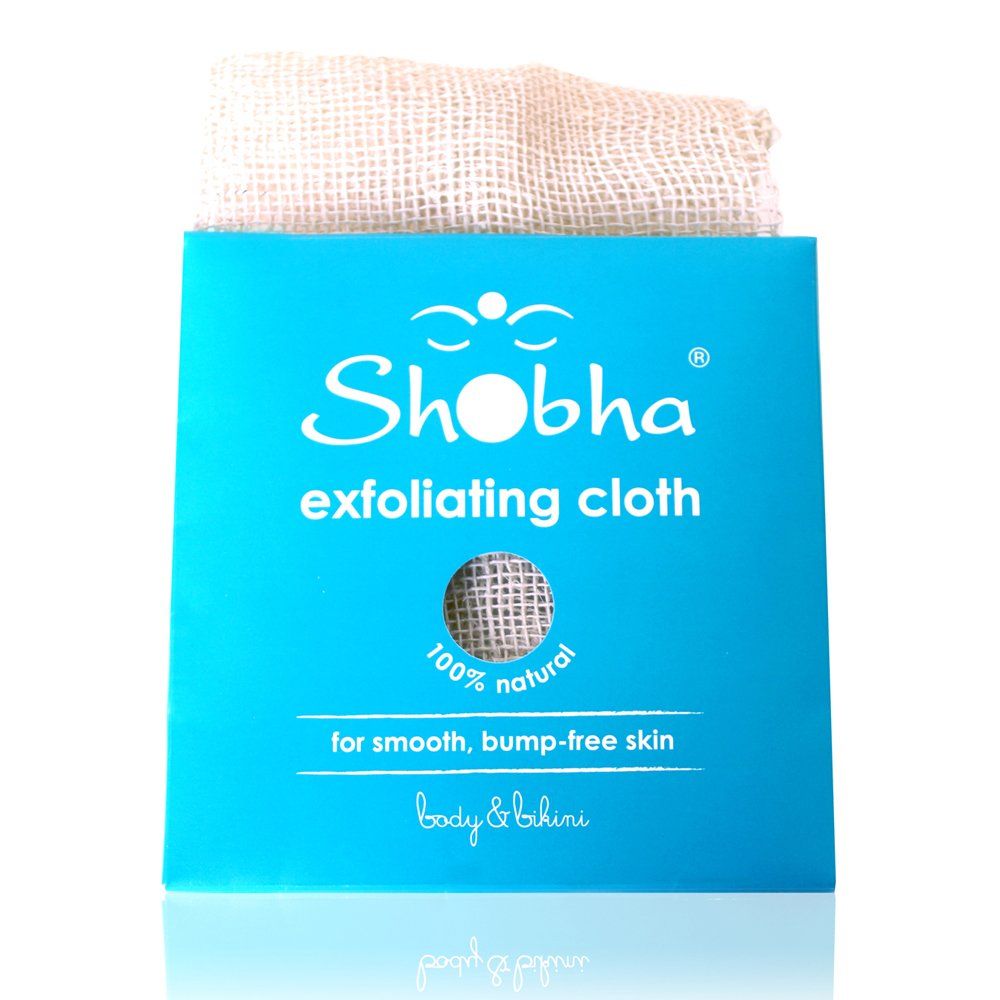Shobha Exfoliating Cloth - Reusable Natural Body Scrubber - Remove Dead Skin and Prevent Ingrown Hairs - Washcloth Suitable for Sensitive Body and Bikini Areas - Shower Loofah Alternative