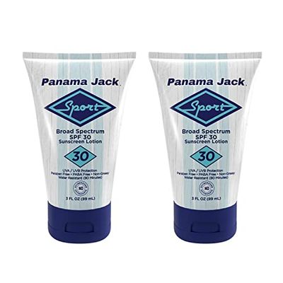 Panama Jack Sport Sunscreen Lotion - SPF 30, Broad Spectrum UVA/UVB Protection, Non-Greasy, PABA, Paraben, Gluten &amp; Cruelty Free, 3 FL OZ (Pack of 2)