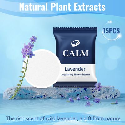 TranquilBliss Shower Steamers-15 Pack Shower Bombs with Lavender Scent, Self-Care Presents for Women Who Have Everything, Relaxation Birthday Presents for Women, Valentines Day Presents for Her