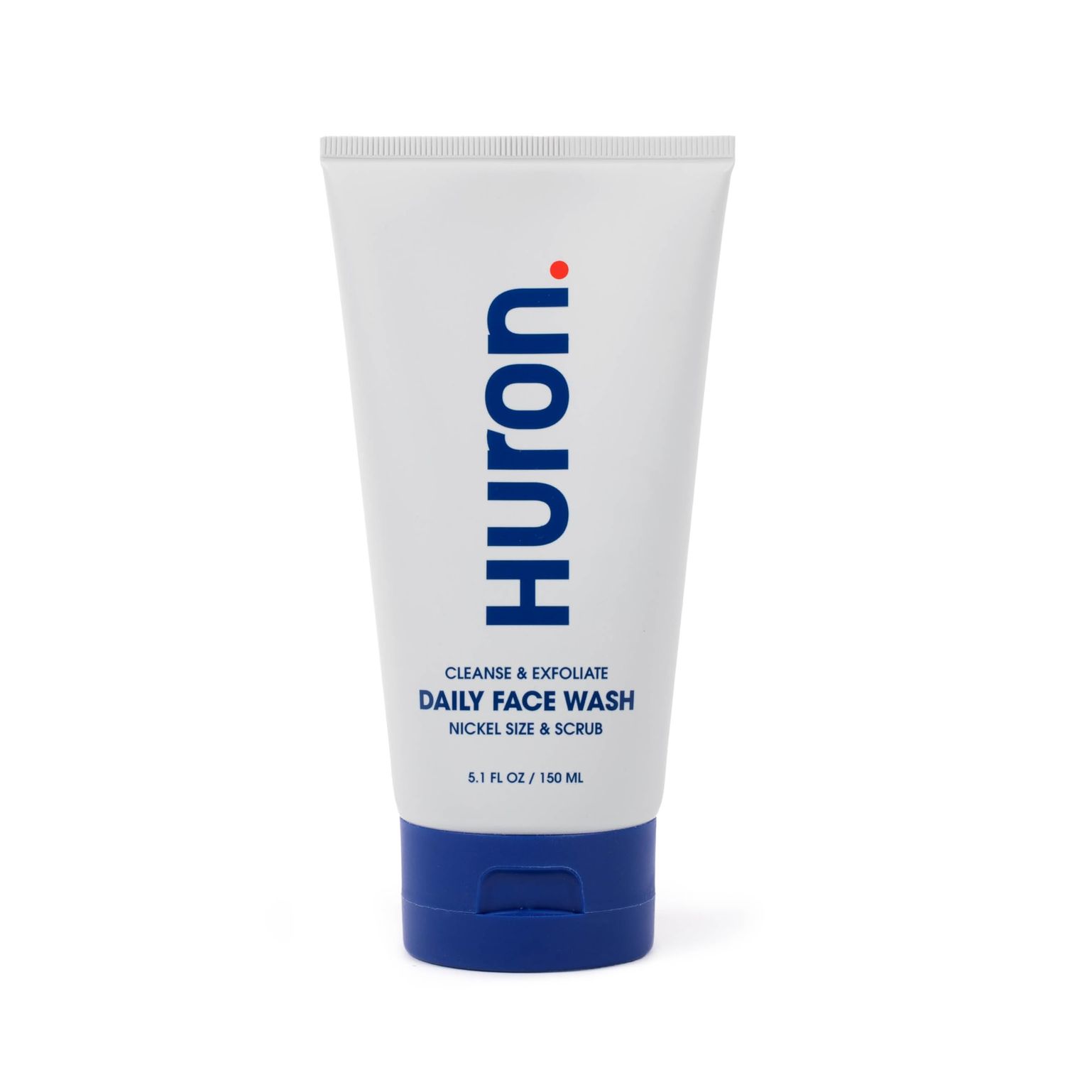 Huron Mens Face Wash - Daily Deep Facial Cleanser &amp; Mild Exfoliator - Cleans, Conditions, &amp; Hydrates Skin - Subtle Energizing Scent - Vegan, Sulfate-Free - 5.1 Oz