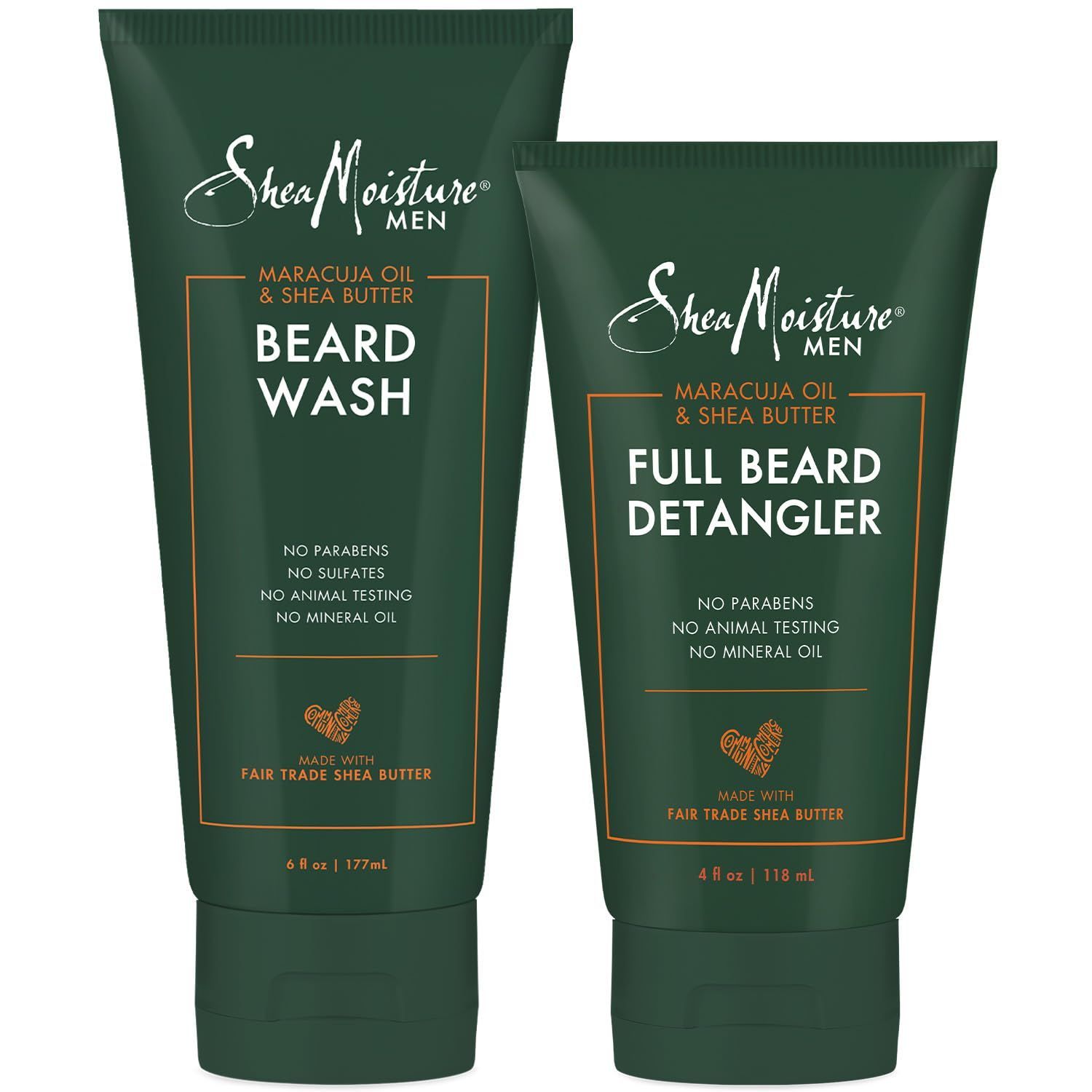 SheaMoisture Beard Wash &amp; Beard Detangler Set - Fair Trade Organic Shea Butter, Coarse Hair, Men&#39;s Grooming, Scented, 2 Piece Set