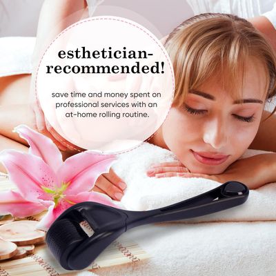 Microneedling Roller for Face and Beard | Derma Roller for Women and Men | Micro Needle Roller for Scalp Face [Compact]