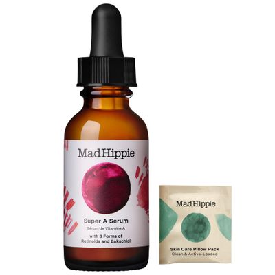 Mad Hippie Super A Retinol Serum for Face - Potent Skin Repair &amp; Anti-Aging Serum with 3 Retinoids, Bakuchiol + Hydrating Hyaluronic Acid, 1.02 Oz + Skin Care Pillow Pack