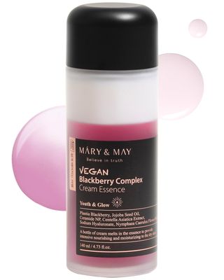 Mary&amp;May Vegan Blackberry Complex Cream Essence - Intense Hydrating &amp; Soothing Face Essence - Fragrance-Free, Hypoallergenic, Deep Moisture, Anti-Aging, Boost Elasticity, Korean Skincare, 4.73 fl.oz.