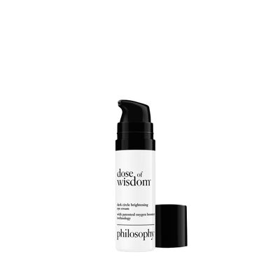philosophy dose of wisdom dark circle eye cream - with hyaluronic acid, vitamin C &amp; caffeine - leaves skin hydrated &amp; depuffs eye bags - 0.5 fl oz.
