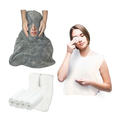 KINTANO Extra Soft and Large U-Shaped Facial Microfiber Towels for Estheticians - Set of 5, Premium Spa Towels for Professional Massage and Facial Equipment for Home or Salon (White)