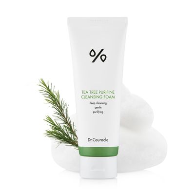 leegeehaam Dr.Ceuracle Tea Tree Purifine Cleansing Foam (150ml / 5.07 fl. oz.) - Gel to Foam Mild Soothing Daily Cleanser with Fine Bubbles, Sebum Reducing and Hydrating for Sensitive Skin
