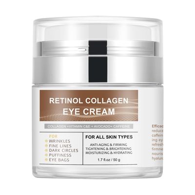 Retinol Collagen Eye Cream with Caffeine and Vitamin C for Puffiness Wrikles and Dark Circles, Beauty Care Gifts for Women, Skin Care Under Eye Treatment Cream for Daily Care for All Skin Type