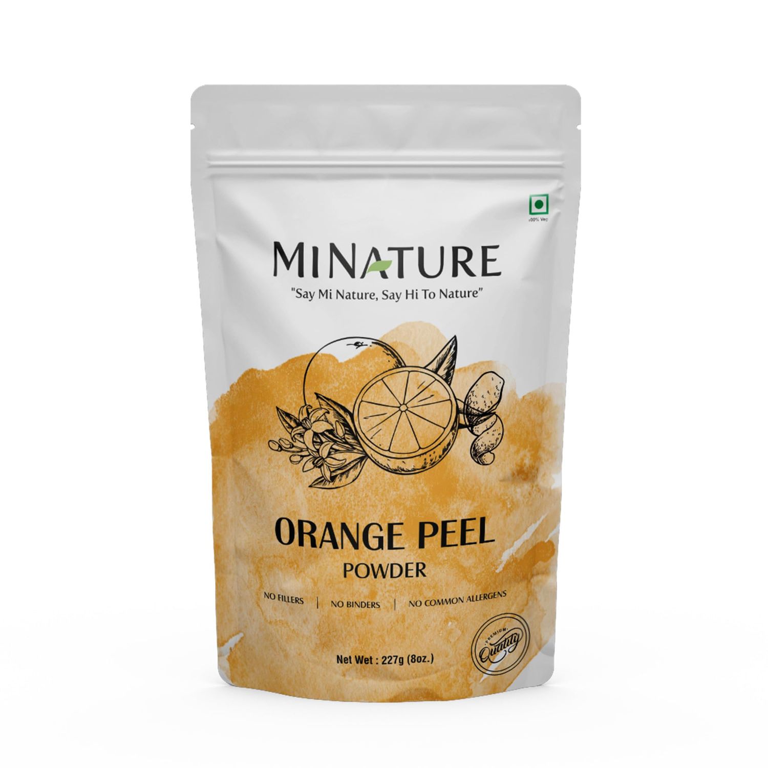 Orange Peel (Citrus Aurantium) Powder by mi nature - 227 g / 8 OZ / 1/2 lb | All Natural | Vegan | Non GMO | For Hair &amp; Skin Care