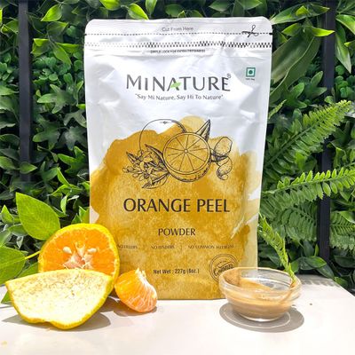 Orange Peel (Citrus Aurantium) Powder by mi nature - 227 g / 8 OZ / 1/2 lb | All Natural | Vegan | Non GMO | For Hair &amp; Skin Care