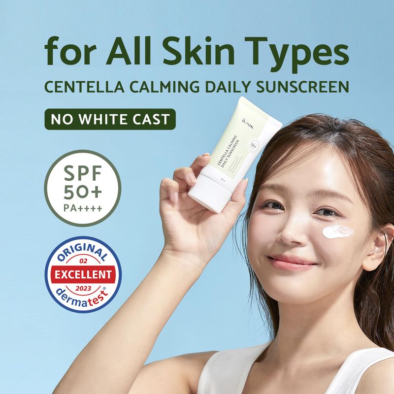 IUNIK Centella Calming Moisture Daily Sunscreen SPF 50+ PA++++ Matte &amp; No White Cast Centella Asiatica Dry Oily Sensitive Vegan Korean Skincare