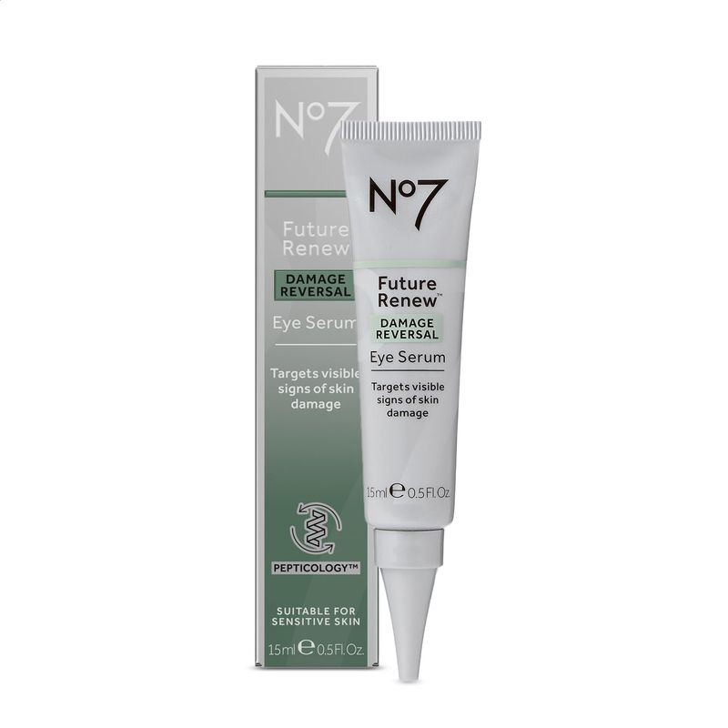 No7 Future Renew Damage Reversal Eye Serum - Nourishing Under Eye Serum for Sun Damaged Skin Repair, Fine Lines &amp; Wrinkles, and Uneven Texture - Suitable for Sensitive Skin (0.5 Fl Oz)