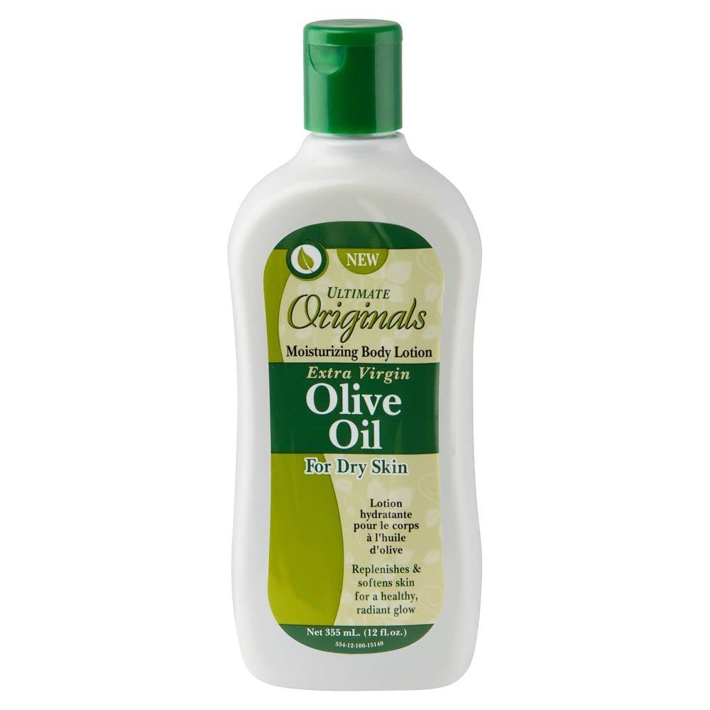 Originals by Africa&#39;s Best Extra Virgin Olive Oil Moisturizing Body Lotion, Formulated To Penetrate, Moisturize, Replenish, and Rejuvenate Dry Skin, 12oz Bottle