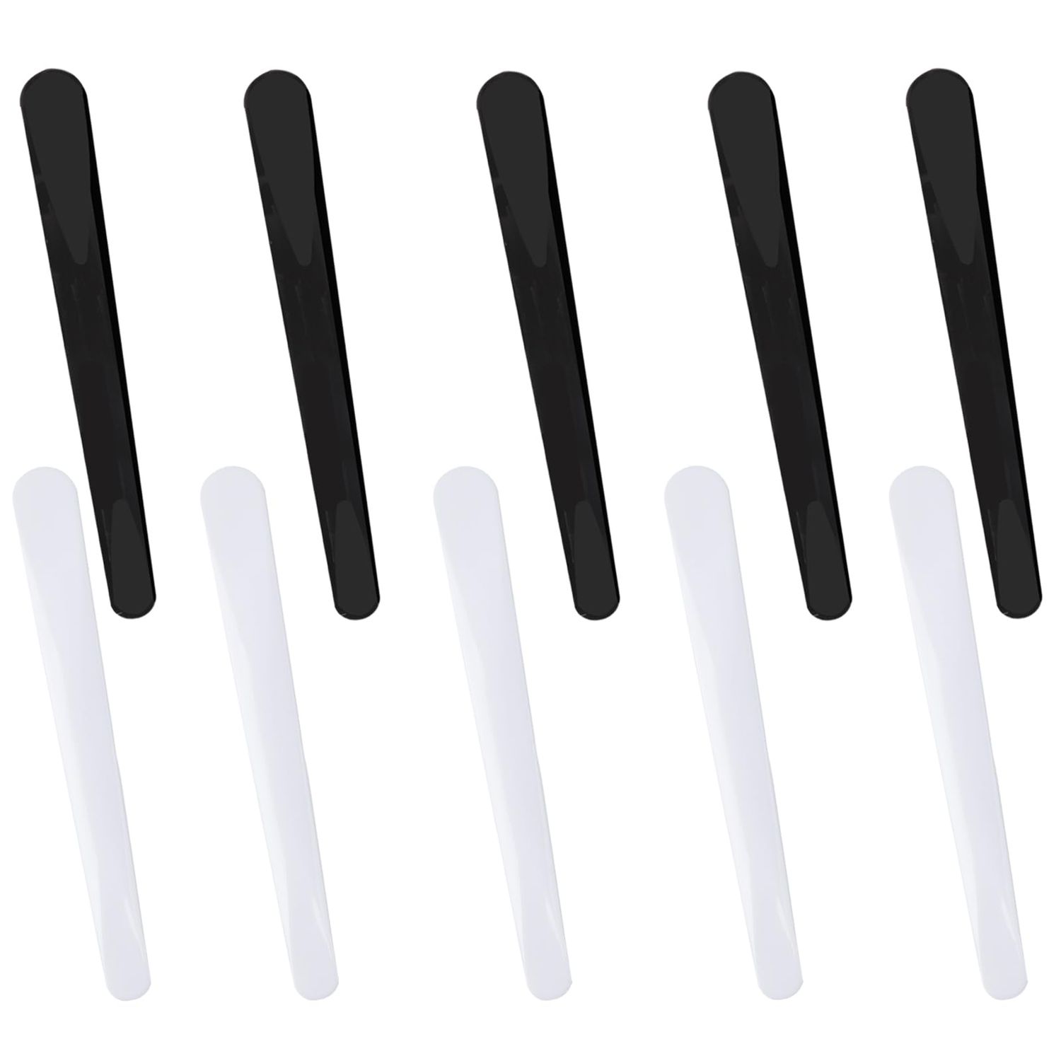 LLMSIX 10PCS Makeup Spatula, Plastic Cosmetic Spatula Reusable Mask Applicator Tool Face Spatula for Facial Skin Care DIY Mask Mixing and Sampling (Black and White)