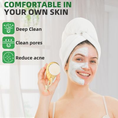 Zeutch Premium Face Scrubber Set, Facial Cleansing Brush for Exfoliator, Natural Bristle Face Scrubber for Lymphatic Drainage, Unclog Pores, Sensitive Skin, Reduce Ance, Glowing, 2 Pack(Soft &amp; Dry)