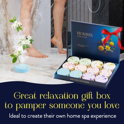 Valentines Day Gifts for Her, Aromatherapy Shower Steamers - 12-Pack Self Care & Spa Gifts for Women, Relaxation & Stress Relief, Bath Shower Bombs with Lavender & Eucalyptus Essential Oils