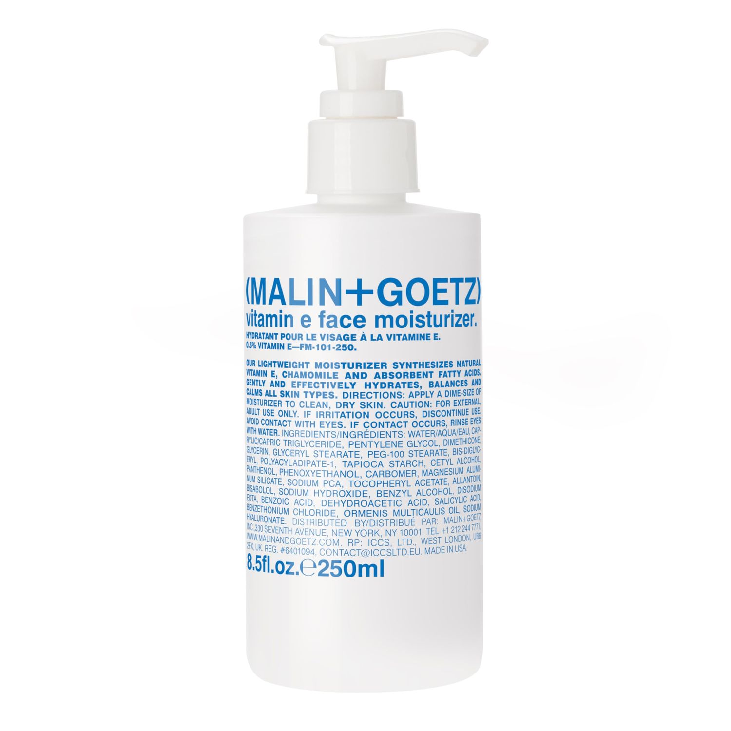 Malin + Goetz Vitamin E Face Moisturizer for Women &amp; Men, 8.5 Fl. Oz. - Hydrating Face Cream, Face Lotion for Dry Sensitive Skin, Vegan &amp; Cruelty-Free