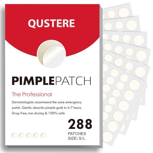 Pimple Patches for Face, Hydrocolloid Acne Patches, Cute Round Shape Zit Covers, Spot Stickers with Tea Tree, Salicylic Acid &amp; Cica Oil| 2 Sizes (9mm, 12mm) |288 Count