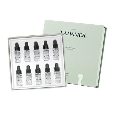 LADAMER-Snail-Mucin-Ampoule-Hyaluronic Acid-Enriched Hydrating Serum Clinical Spa Cosmetic Premium Korean Skincare Acell-300 0.16 fl.oz x 10 packs