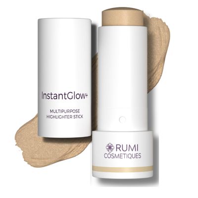 Rumi Cosmetiques InstantGlow+ Multipurpose 4-in-1 Highlighter Stick For Older Women - Radiant Glow &amp; Nourishing Formula - For Face, Shoulders, Decolletage - For Sensitive Eyes (Vanilla, Regular)