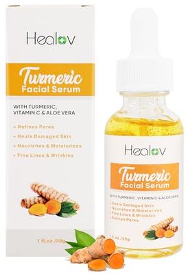 Turmeric Serum for Face &amp; Body - All Natural Turmeric Skin Brightening Serum for Spots - Turmeric Facial Repair Serum Cleanses Skin, Fights Acne - Pure Turmeric Oil Skincare for All Skin Types