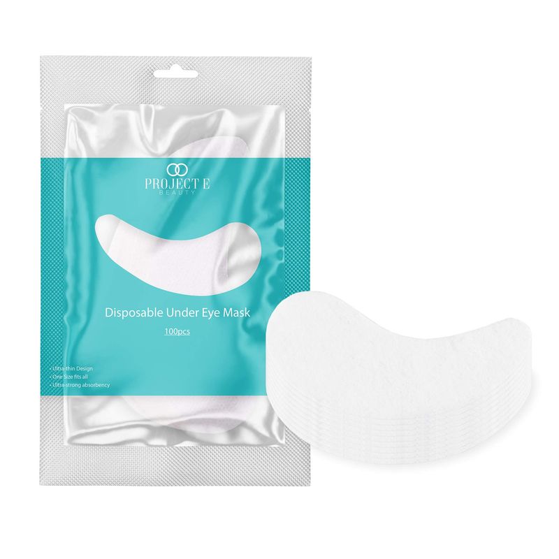 Project E Beauty 100pcs Disposable DIY Non-Woven Eye Mask Paper DIY Cotton Eye Care Mask | for Skincare &amp; Spa Salon Use | Cosmetic Facial Paper for Toner, Serum, or Lotion (100, Eye Zone)