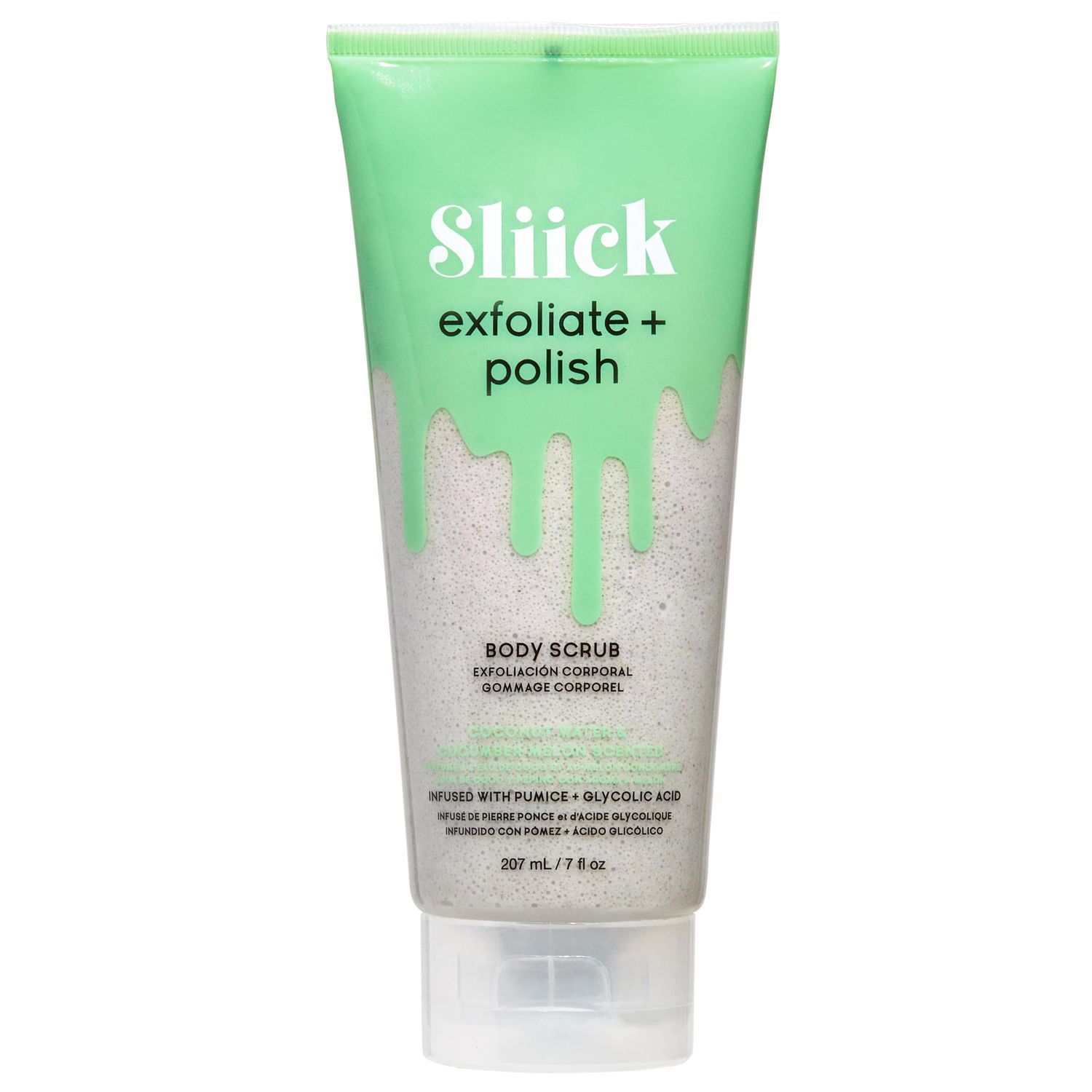 Sliick Exfoliate and Polish Body Scrub, Infused with Pumice and Glycolic Acid, 7 oz