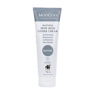 MooGoo Natural Skin Milk Udder Cream - Lightweight Face &amp; Body Moisturizer for Sensitive, Irritated, Dry or Itchy Skin, For All Ages Including Children, 120g/4.2oz.