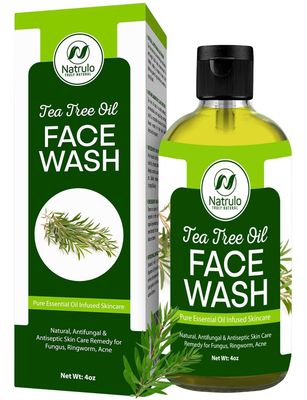 Tea Tree Oil Face Wash, 4oz - Tea Tree Soap Natural Skin Cleanser - Pure Essential Oil Infused Skincare Cleansing Face Soap, Made in USA