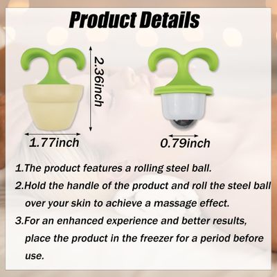Ice Globes for Face - 2pcs Ice Roller for Face Women, Massage Ball Roller, Relieve Discomfort And Puffiness for Face, Eye Lag, Green Plantlike
