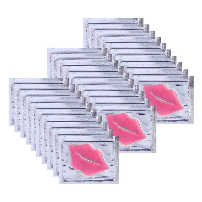 NIYET 30 pieces of Moisturizing Collagen Crystal Lip Mask - Anti-Ageing &amp; Anti Chapped, Reduce lip Wrinkles, Fade Lip Color, Make Skin Smooth And Firm Collagen Lip Pieces (Pink)