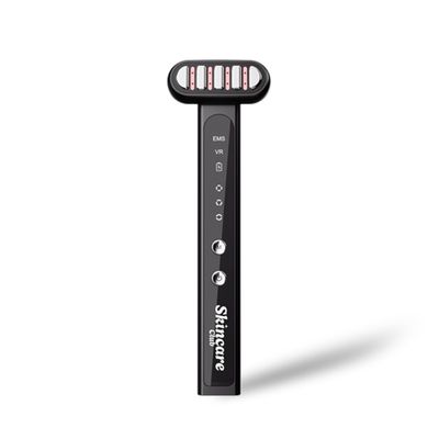 Skincare Club 4-in-1 Red Light Therapy Facial Wand - Anti Aging Body, Face and Neck Massager - Skincare Wand for Wrinkles, Dark Spots, Redness &amp; Smooth Skin - Suitable for All Skin Types (Black)