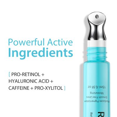 Seacall Retinol Eye Cream - Eye Serum treatment for Dark Circles and Puffiness Anti-Aging - Under Eye Cream with Hyaluronic Acid and Caffeine to Reduce Wrinkles and Repair the Eye Area (15 ml)