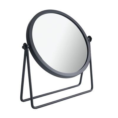 LONGSHENG - SINCE 2001 - Makeup Mirror Single Sided Vanity Mirror Vintage Metal Cosmetic Mirror Round Beauty Mirror Make Up Mirror 6.49 inch for Dresser Vanity Table Desk - Black