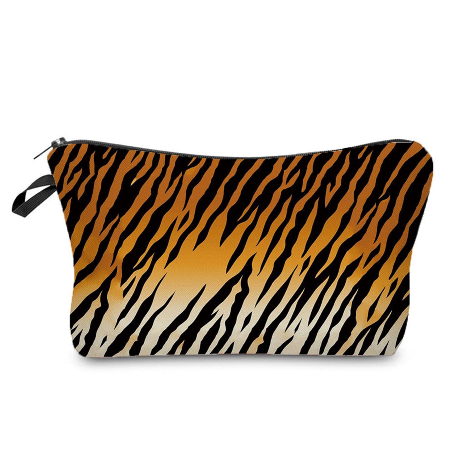 Livel lhood Tiger Skin Cosmetic Bag for Women Cute Makeup Bag for Purse Travel Toiletry Zipper Pouch for Girls Women Families Friends Sisters Gifts Tiger Skin Makeup Bag for Her