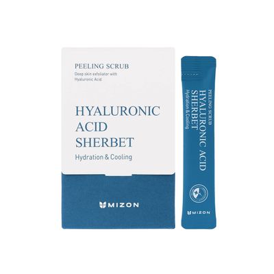 MIZON Peeling Scrubs with Hyaluronic Acid Baking Powder and Menthol Gentle exfoliation Moisture Korean Facial Scrub (40 pouches/7oz)