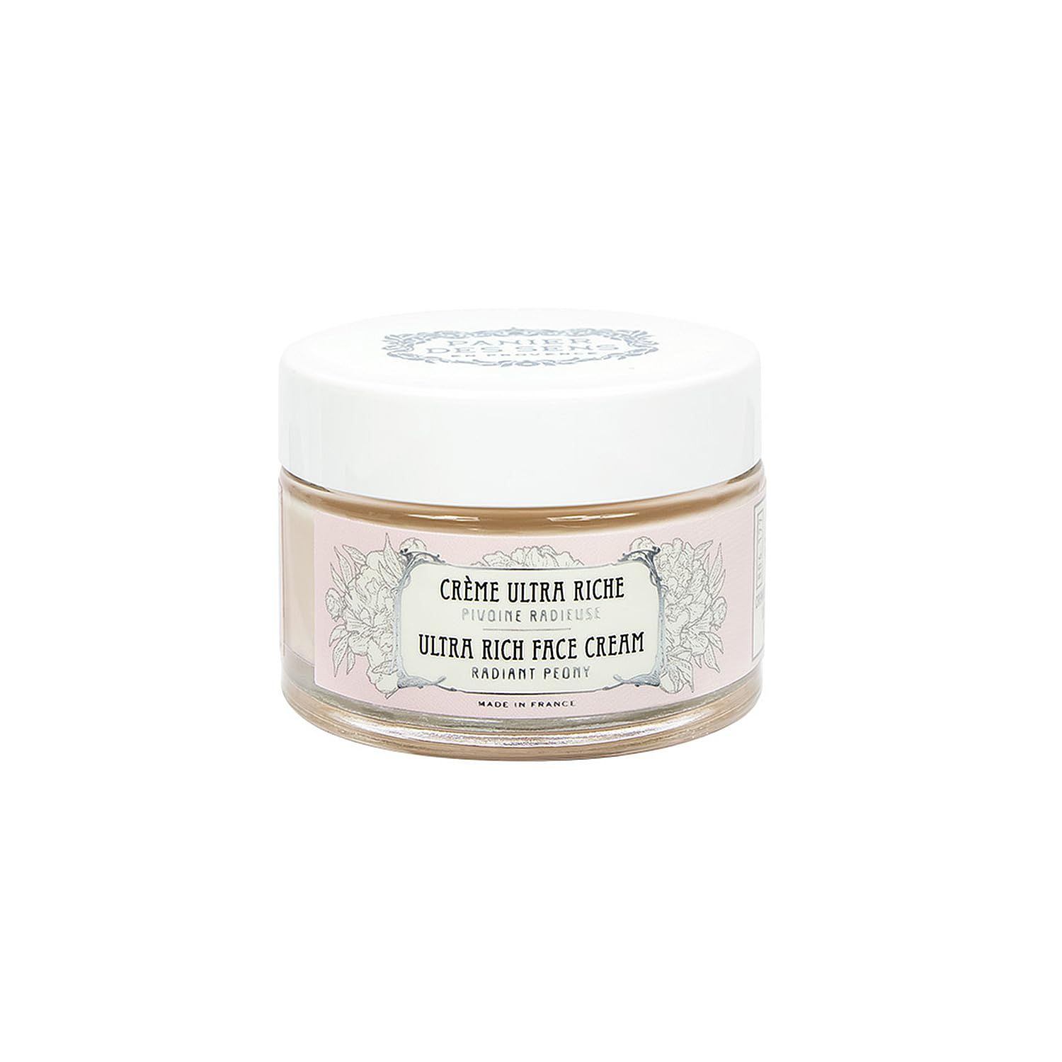 Panier des Sens - Ultra Rich Face Cream - with Hyaluronic Acid + Peony Extract - Moisturizing and Radiance - Skin Care for Women Made in France - Facial Moisturizer 99% Natural Ingredients - 1.7 floz