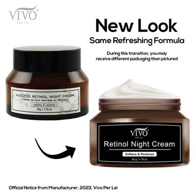Vivo Per Lei Retinol Night Cream - Retinol Cream with with Vitamin E - Night Cream Moisturizer for Face - Anti Aging Face Cream - Night Cream for Women - 1.76 Oz.