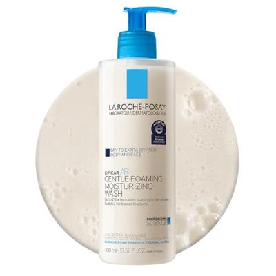 La Roche-Posay Lipikar AP+ Gentle Foaming Moisturizing Wash | Shea Butter + Niacinamide + Glycerin | Moisturizing Body Wash &amp; Face Wash For Dry Skin | National Eczema Association Accepted | Soap Free