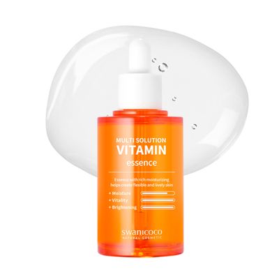 Swanicoco Vitamin C Serum Multi Solution Vitamin Essence, Brightening Dark Spots Even Skin Tone Eye Area Fine Lines &amp; Wrinkles Korean Skincare 70ml 2.37 Fl Oz