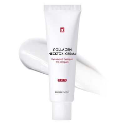 TOSOWOONG Collagen Necktox Cream with 110,000ppm Collagen and Hyaluronic Acid for Neck Firming, Anti-aging, Wrinkles and Tightening, Korean Skin Care, 50ml, 1.69 fl. oz.